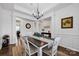 Elegant dining room with wainscoting, chandelier, and decor at 246 Bushney Loop, Mooresville, NC 28115