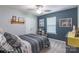 This bedroom features a striking accent wall, complemented by tasteful decor and a cozy bedspread at 261 Catoctin Rd, Rock Hill, SC 29732
