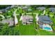 Beautifully landscaped backyard with plenty of space; view of the pool house and neighborhood; perfect for outdoor entertaining at 300 Wheatberry Hill Dr, Weddington, NC 28104
