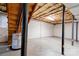 Spacious unfinished basement with exposed beams and a water heater at 3043 Charles Rd, Shelby, NC 28152