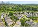 Neighborhood aerial showcasing lush trees and proximity to the city skyline at 3153 Bending Birch Pl, Charlotte, NC 28206