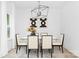 Modern dining room with a glass table, upholstered chairs, and contemporary black and white decor at 428 Clay St, Mooresville, NC 28115