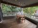 Cozy patio features a wooden table, four chairs with cushions, and ambient string lights overhead at 433 W 8Th Street St, Charlotte, NC 28202