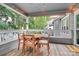 Covered back porch with wooden furniture, cozy lighting, and outdoor charm at 433 W 8Th Street St, Charlotte, NC 28202