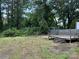 Expansive backyard with a wooden deck, partially covered in shade, and mature trees at 839 S Chester St, Gastonia, NC 28052