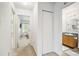 Hallway with views into a bedroom, a closet, and a bathroom at 925 Skywatch Ln, Monroe, NC 28112