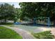 Neighborhood playground featuring slides, swings, and play equipment at 9513 Saddle Run Trl, Charlotte, NC 28269