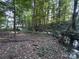 Wooded creek view shows dense trees, leaf-covered ground and serene body of water at 105 Beech Bluff Dr, Mount Holly, NC 28120