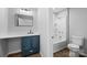 Bathroom with a blue vanity, white countertop and a shower at 1319 Mt Gallant Rd, Rock Hill, SC 29732