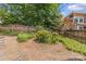 Beautiful backyard features manicured landscaping, wooden fence and lovely greenery, offering privacy and a serene outdoor space at 1600 Onslow Dr, Charlotte, NC 28205