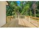 Inviting wooden deck surrounded by lush greenery, perfect for relaxation and outdoor enjoyment at 332 Hollingswood Dr, Statesville, NC 28625