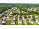 Residential aerial view shows lush greenery and well-maintained homes in a suburban neighborhood at 4612 Maple Crest Pl, Harrisburg, NC 28075