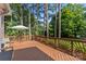 Spacious wooden deck with outdoor seating and beautiful, lush backyard at 5310 Addington Ct, Charlotte, NC 28277