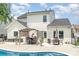 Backyard with a pool, an outdoor dining area, and patio furniture for entertainment at 5723 Lindley Crescent Dr, Indian Trail, NC 28079
