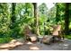 Private deck with comfortable chairs and tranquil views of the surrounding greenery, ideal for relaxation at 613 E Ridge St, Kings Mountain, NC 28086