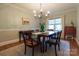 Dining room with beautiful hardwood floors, elegant lighting, and traditional decor at 613 E Ridge St, Kings Mountain, NC 28086