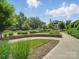 Community green space with walking paths and decorative landscaping at 708 Cross Trail Dr, Charlotte, NC 28204