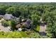 Aerial view of a house situated on a tree-lined street, surrounded by lush greenery and mature trees at 901 Hartford Ave, Charlotte, NC 28209