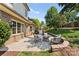 Inviting backyard patio with a dining area and comfortable seating, surrounded by lush greenery at 901 Hartford Ave, Charlotte, NC 28209