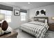 Modern bedroom with two windows, football themed decor and a comfortable bed, perfect for a restful night's sleep at 10112 Florentine Ln, Charlotte, NC 28214