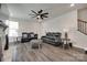 Living room offers comfortable seating, a ceiling fan, and ample natural light at 1195 Cavalier Ln, Rock Hill, SC 29730