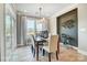 Elegant dining room with large windows, stylish chandelier, and sophisticated decor at 1432 Ardmore Dr # 341, Sherrills Ford, NC 28673