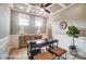 Home office with coffered ceiling, natural light, and a classic desk setup at 1432 Ardmore Dr # 341, Sherrills Ford, NC 28673