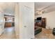 Hallway view leading to an open living room and adjacent kitchen at 1825 Stroud Park Ct, Charlotte, NC 28206