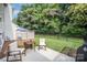Private backyard features a patio area perfect for outdoor seating and dining near lush greenery at 3326 Park South Station Blvd, Charlotte, NC 28210