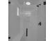 A glass-enclosed shower featuring white subway tile, a built-in bench, and black hardware at 4315 Gibbon Rd, Charlotte, NC 28269