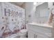 Cozy bathroom features a shower with a decorative curtain and a bright vanity at 4681 Dove Point Ln, York, SC 29745