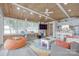 Stylish living room with wood ceiling, a vibrant tie-dye rug, a TV and a bar setup with a microwave at 4681 Dove Point Ln, York, SC 29745