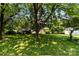 Lush backyard with mature trees and a large grassy area at 5111 Tewkesbury Rd, Charlotte, NC 28269