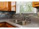 Close up of kitchen sink, countertop and backsplash at 5111 Tewkesbury Rd, Charlotte, NC 28269