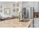 Kitchen with stainless steel appliances and sink with a granite countertop at 524 Tayberry Ln, Fort Mill, SC 29715