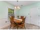 Light-filled dining room features wood table, chairs and a window with natural light at 706 Hammermill Ct, Charlotte, NC 28270