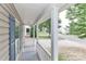 Inviting covered front porch with white railings and view of neighborhood at 7806 Mcgarry Trl, Charlotte, NC 28214