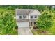 A two-story home with a two-car garage and well-manicured landscaping in a suburban neighborhood at 8400 Empress Ct, Charlotte, NC 28227