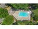 Aerial view of a community pool with plenty of lounge chairs at 10225 Alexander Martin Ave, Charlotte, NC 28277