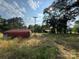 A charming scene of rural living showcasing outbuildings set amidst tall grass and mature trees under a sunny sky at 1238 Carl Allen Rd, Edgemoor, SC 29712