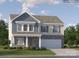 Charming two-story home with stone accents, a covered front porch, and attached two-car garage at 1553 Cottage Creek Dr, Bessemer City, NC 28016