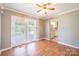 Dining area features laminate flooring and a door leading to the patio at 2031 36Th Ne St, Hickory, NC 28601