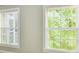 Sunlit bedroom view showcasing green wooded scene through the large windows at 2215 Henery Tuckers Ct, Charlotte, NC 28270