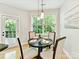 Cozy breakfast nook with views of the backyard and modern lighting at 2215 Henery Tuckers Ct, Charlotte, NC 28270