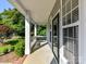 Covered front porch with brick base, white columns and a front door with sidelights at 2215 Henery Tuckers Ct, Charlotte, NC 28270