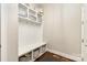 Organized mudroom featuring built-in storage, baskets, hooks, and seating at 4005 Capullo Ct, Matthews, NC 28104
