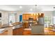 Updated kitchen with granite countertops, stainless steel appliances, wine rack and hardwood floors at 4115 Birkshire Hts, Fort Mill, SC 29708