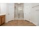 Main bathroom boasts glass shower and access to linen closet at 4201 Amber Leigh Way Dr, Charlotte, NC 28269