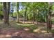 Backyard featuring towering trees, with a glimpse of the home in the background, promising privacy at 4410 Burgin St, Kannapolis, NC 28081