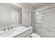 Modern bathroom featuring a walk-in shower and marble countertop at 4410 Burgin St, Kannapolis, NC 28081